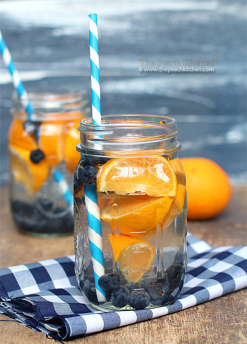 orange and blueberry water